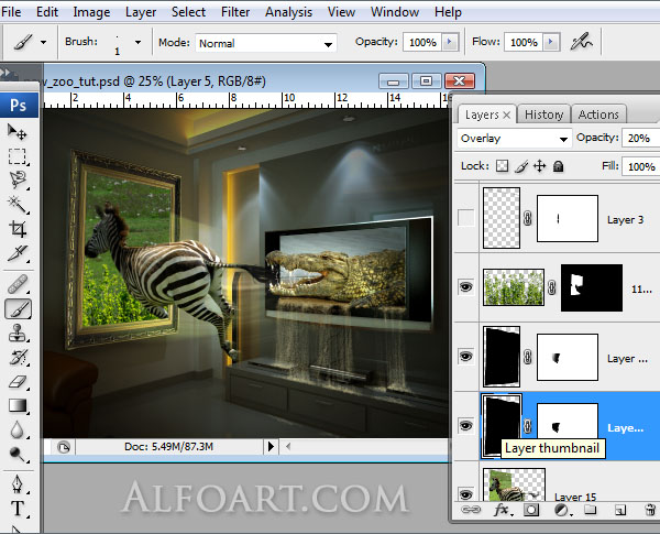 lcd plasma alive tv , midnight magic, zoo, zebra, crocodile, tv set, interior, mysterious room, horror room.